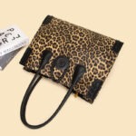 Leopard Print Braided-Handle Tote detail view 14