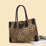 Leopard Print Braided-Handle Tote detail view 18
