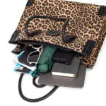 Leopard Print Braided-Handle Tote detail view 20
