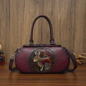 Rabbit Meadow Doctor Bag in burgundy