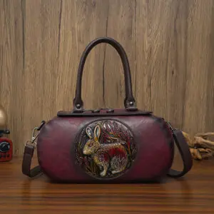 Rabbit Meadow Doctor Bag in burgundy